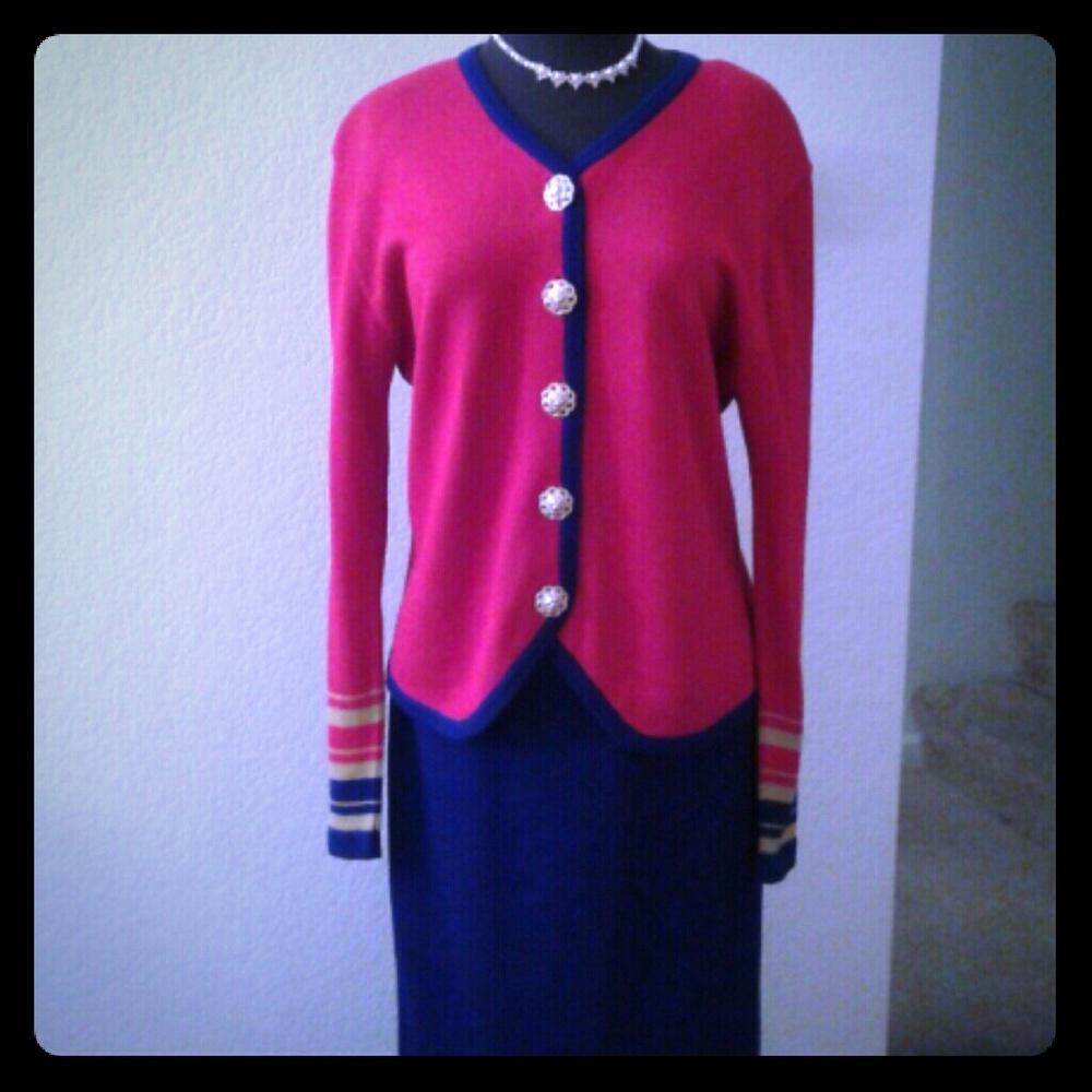 Two piece sweater & skirt.
